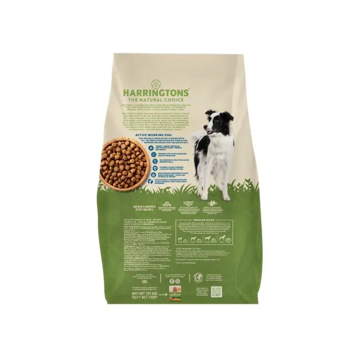Harringtons Active Complete Dry Dog Food Rich in Turkey Rice Wynns