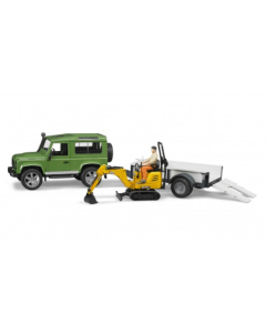 Bruder Landrover, Trailer & JCB Excavator