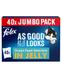 Felix 'As Good as it Looks' Ocean Feasts Jelly Cat Food 40pk