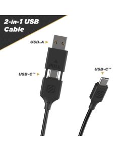 Scosche Car Charger 2 In 1 USB-A To Type C And USB-C To USB-C