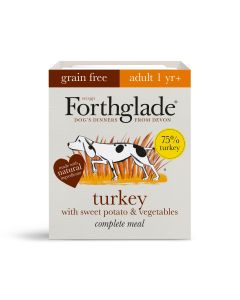 Forthglade Grain Free Turkey Adult Dog Food Tray 395g