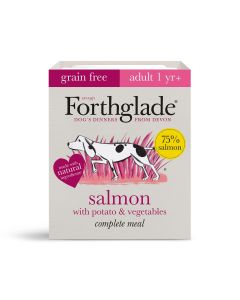 Forthglade Grain Free Salmon Adult Dog Food Tray 395g