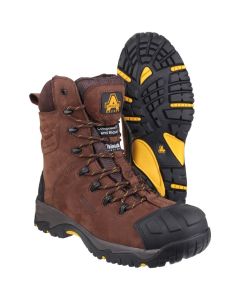 AS995 Side Zip Safety Brown Boots