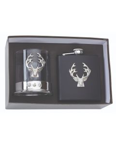 Glass & Flask Gift Set Stag