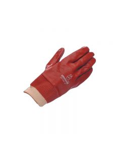 PVC Knitted Red Wrist Gloves